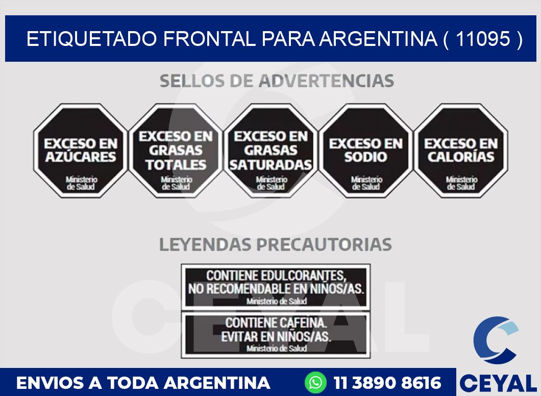 ETIQUETADO FRONTAL PARA ARGENTINA ( 11095 )
