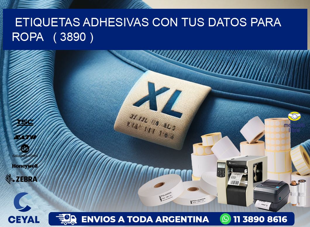 ETIQUETAS ADHESIVAS CON TUS DATOS PARA ROPA   ( 3890 )