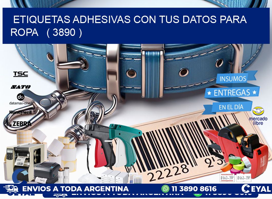 ETIQUETAS ADHESIVAS CON TUS DATOS PARA ROPA   ( 3890 )