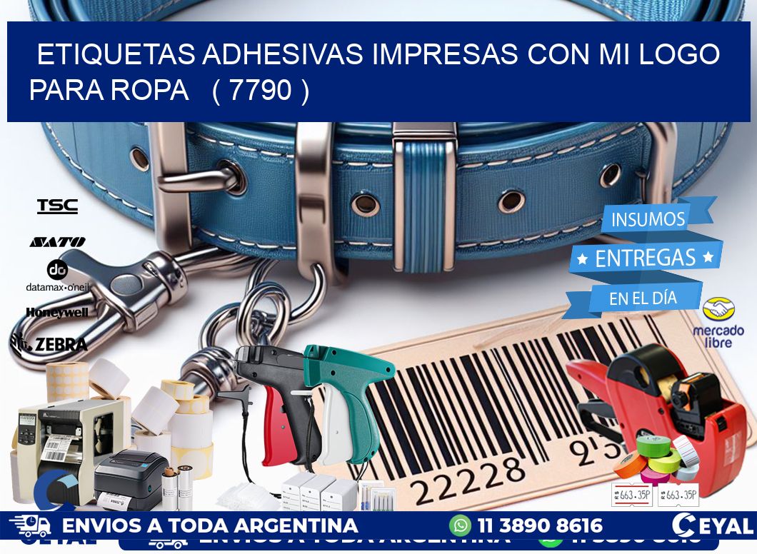 ETIQUETAS ADHESIVAS IMPRESAS CON MI LOGO PARA ROPA ( 7790 )