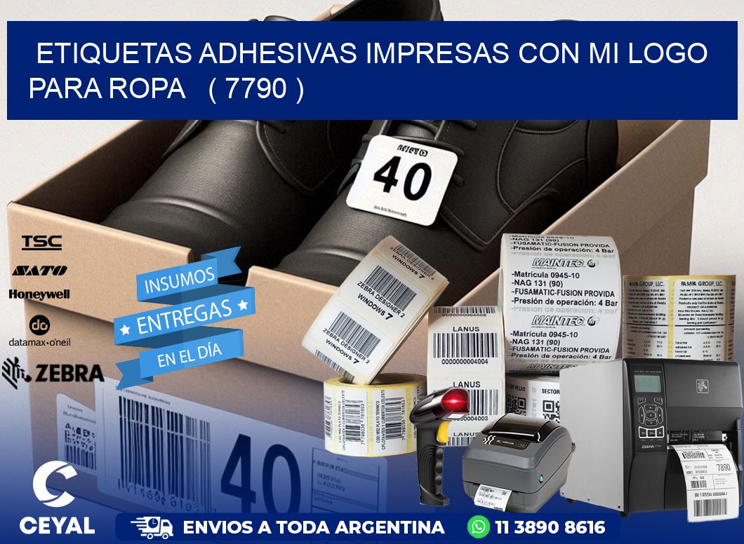 ETIQUETAS ADHESIVAS IMPRESAS CON MI LOGO PARA ROPA ( 7790 )