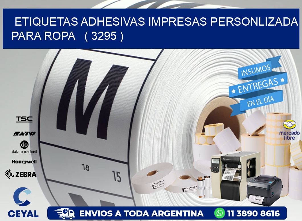 ETIQUETAS ADHESIVAS IMPRESAS PERSONLIZADA PARA ROPA ( 3295 )