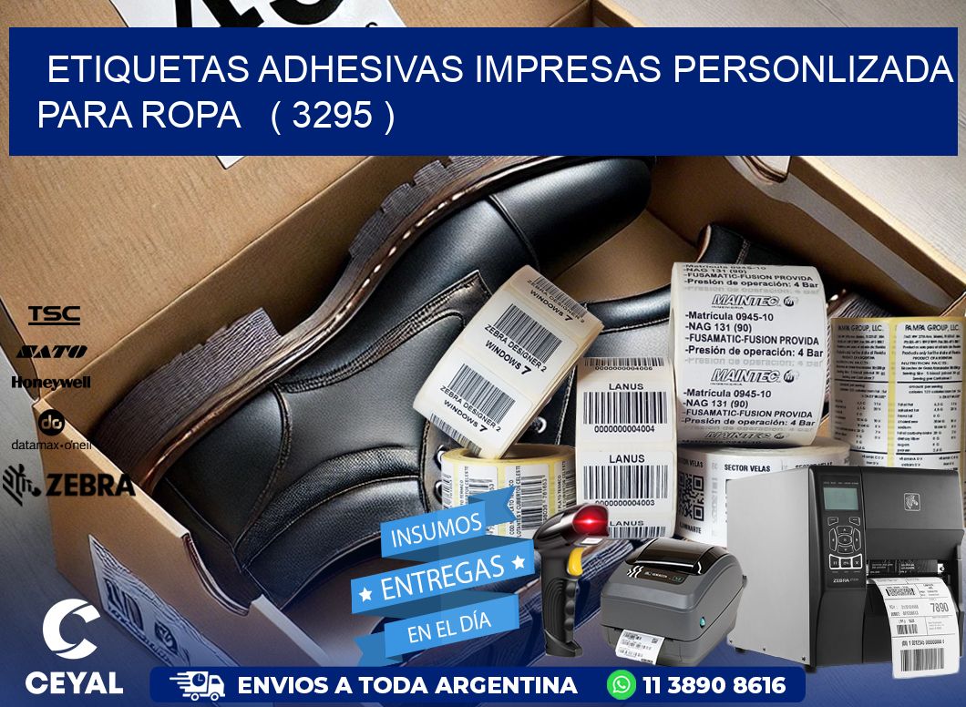 ETIQUETAS ADHESIVAS IMPRESAS PERSONLIZADA PARA ROPA ( 3295 )