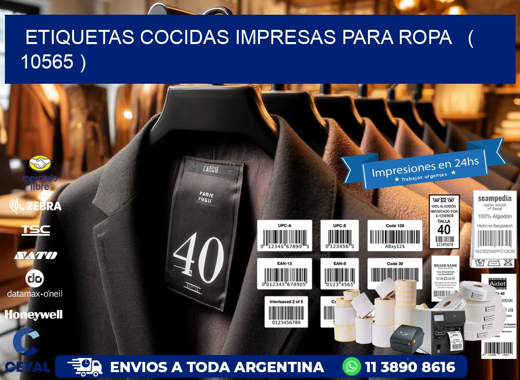 ETIQUETAS COCIDAS IMPRESAS PARA ROPA ( 10565 )