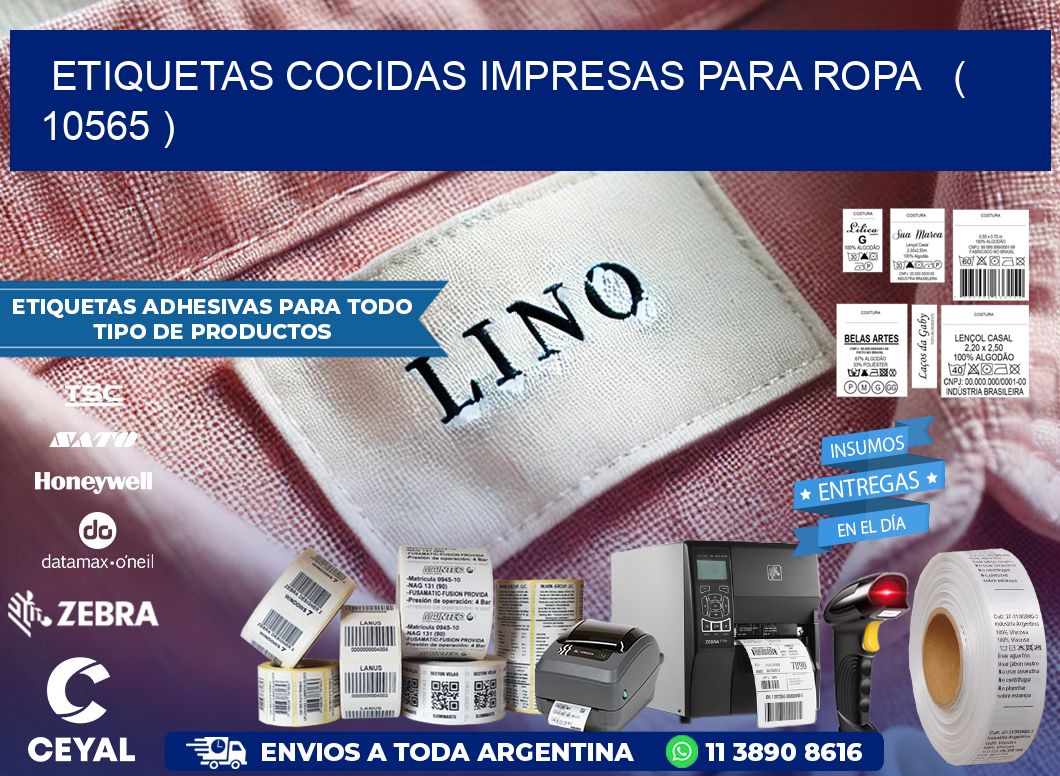 ETIQUETAS COCIDAS IMPRESAS PARA ROPA ( 10565 )