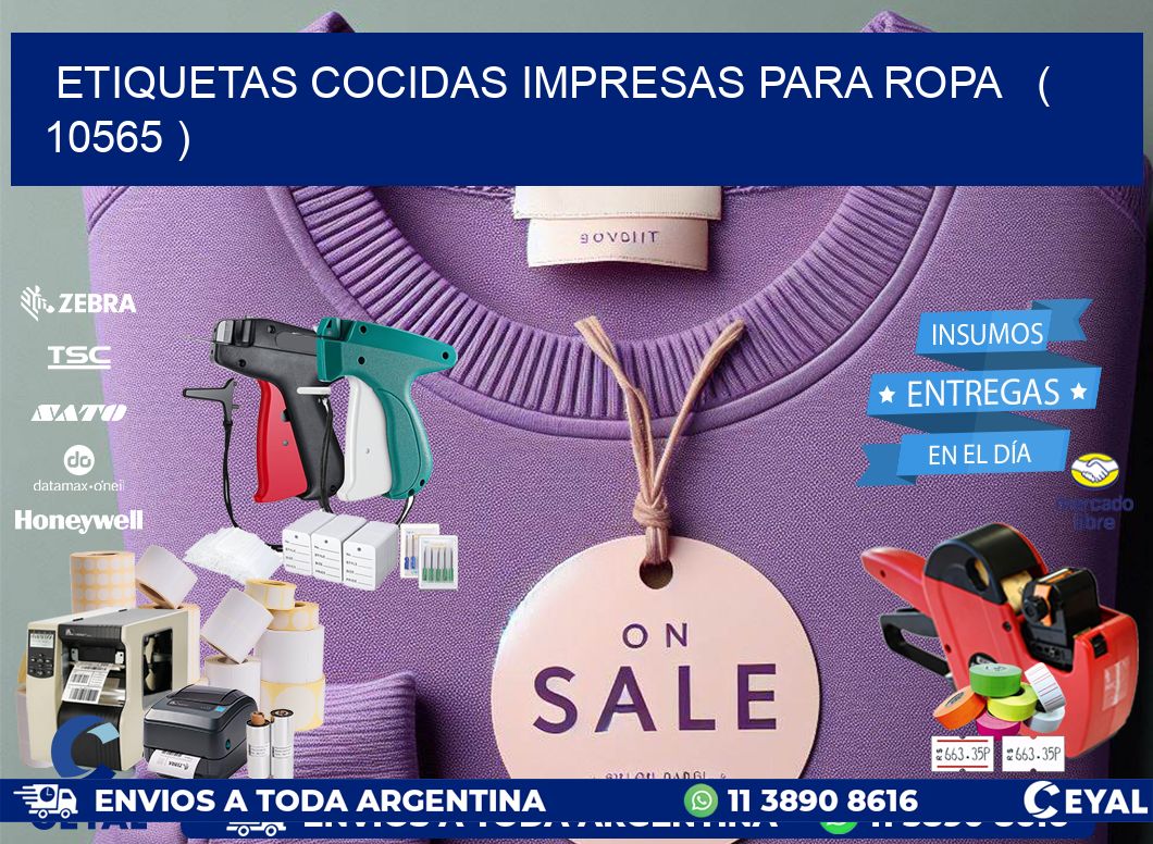 ETIQUETAS COCIDAS IMPRESAS PARA ROPA ( 10565 )