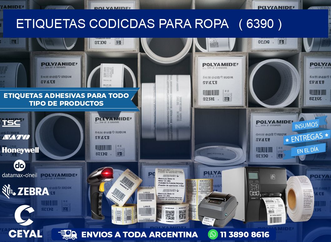 ETIQUETAS CODICDAS PARA ROPA   ( 6390 )
