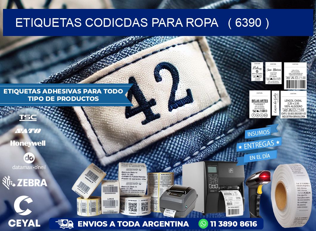 ETIQUETAS CODICDAS PARA ROPA   ( 6390 )