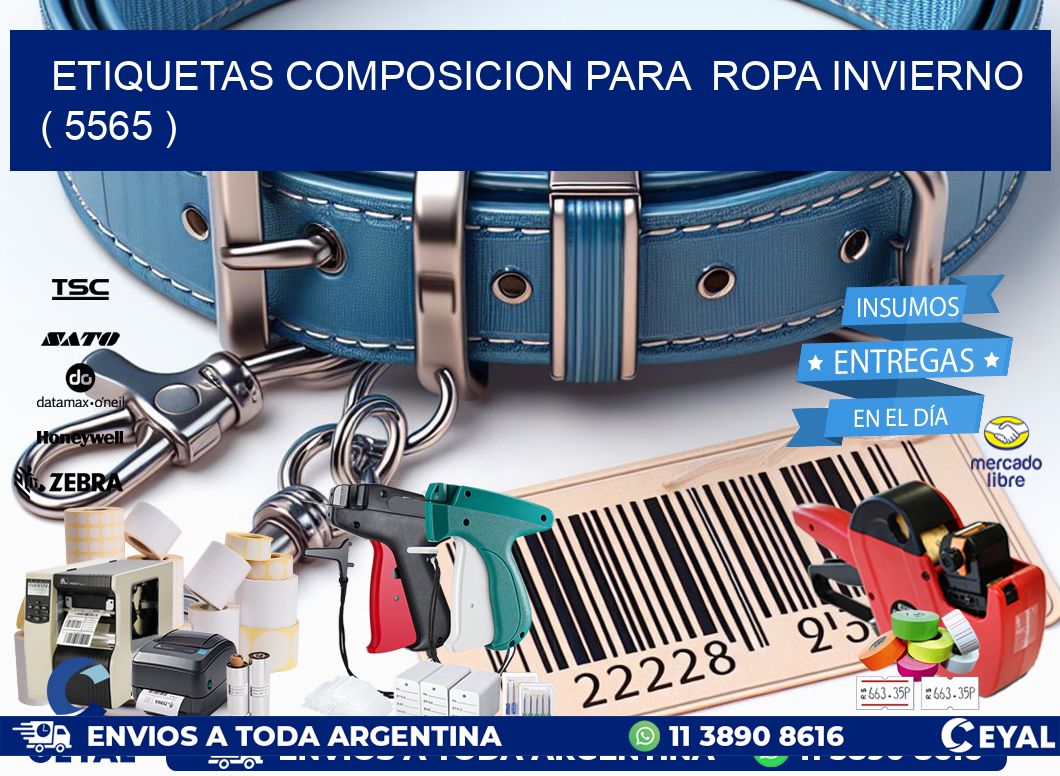 ETIQUETAS COMPOSICION PARA  ROPA INVIERNO   ( 5565 )