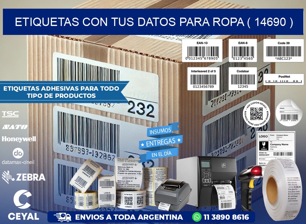 ETIQUETAS CON TUS DATOS PARA ROPA ( 14690 )
