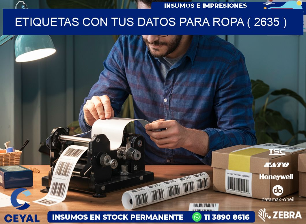 ETIQUETAS CON TUS DATOS PARA ROPA ( 2635 )