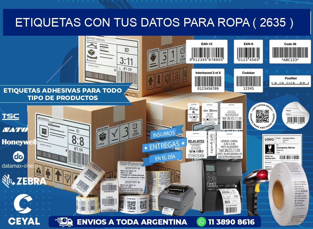 ETIQUETAS CON TUS DATOS PARA ROPA ( 2635 )