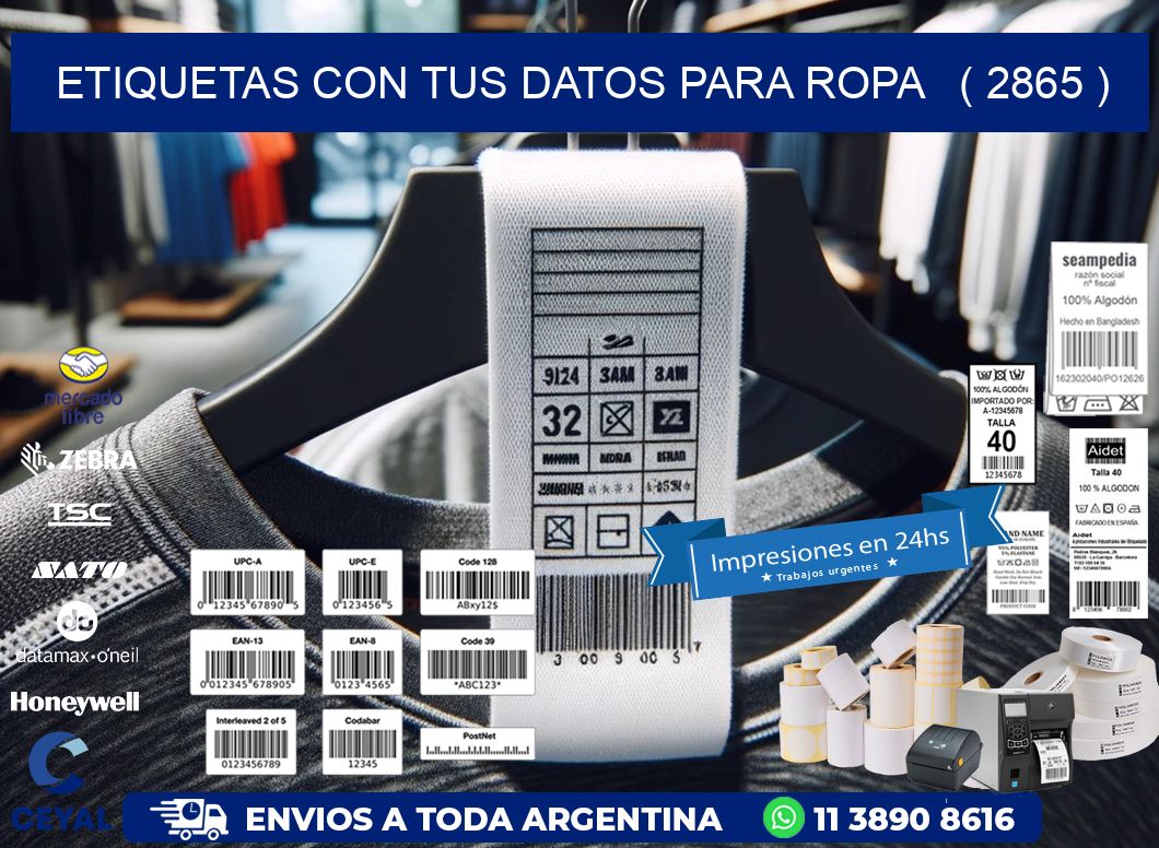 ETIQUETAS CON TUS DATOS PARA ROPA ( 2865 )