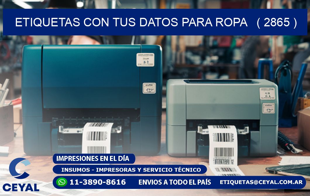 ETIQUETAS CON TUS DATOS PARA ROPA ( 2865 )