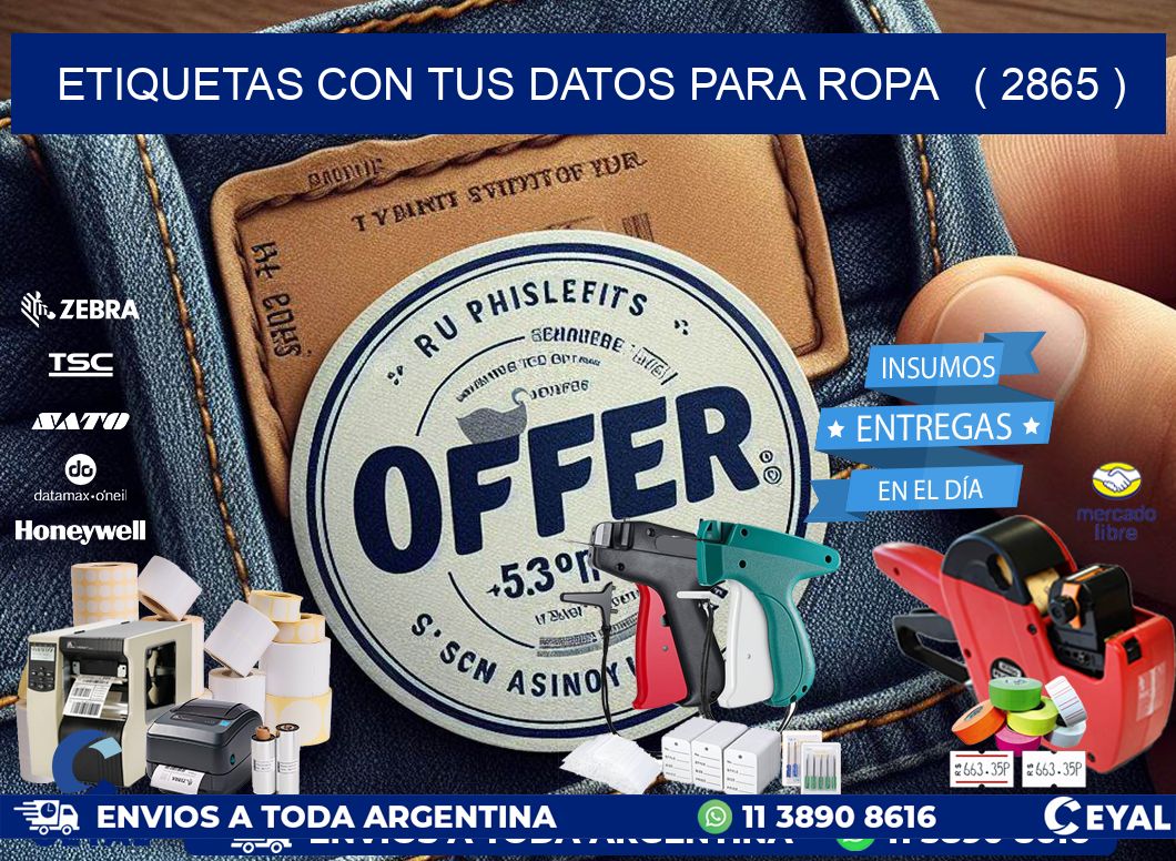 ETIQUETAS CON TUS DATOS PARA ROPA ( 2865 )