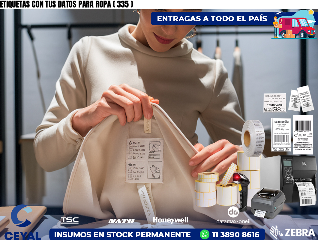 ETIQUETAS CON TUS DATOS PARA ROPA ( 335 )