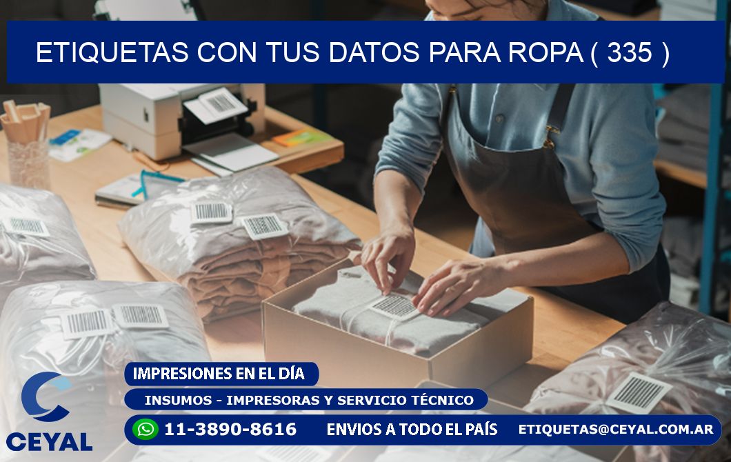 ETIQUETAS CON TUS DATOS PARA ROPA ( 335 )