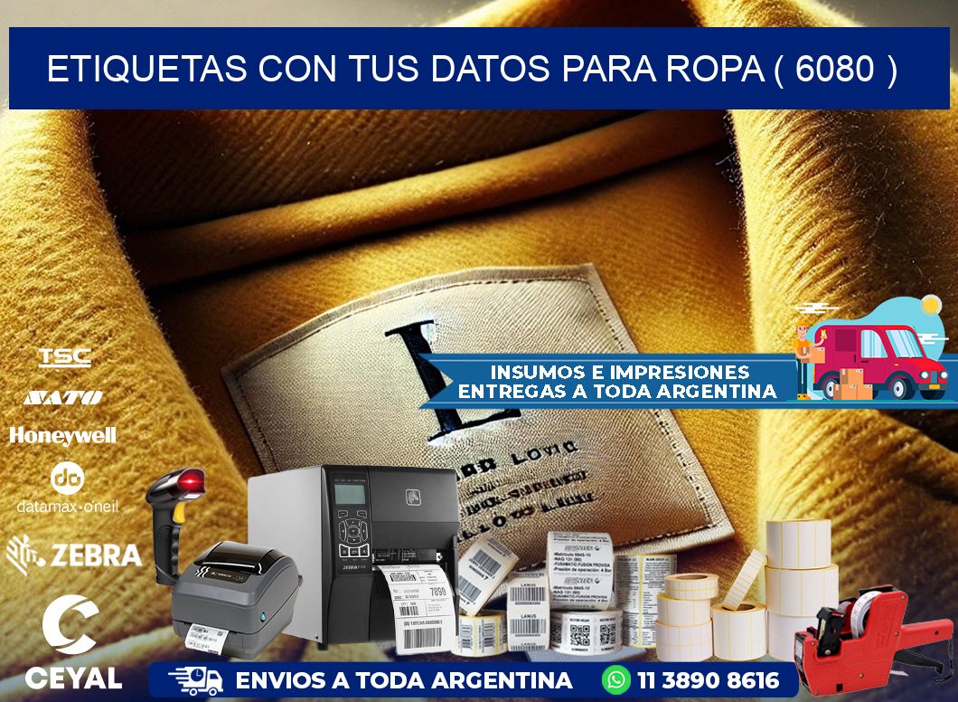 ETIQUETAS CON TUS DATOS PARA ROPA ( 6080 )