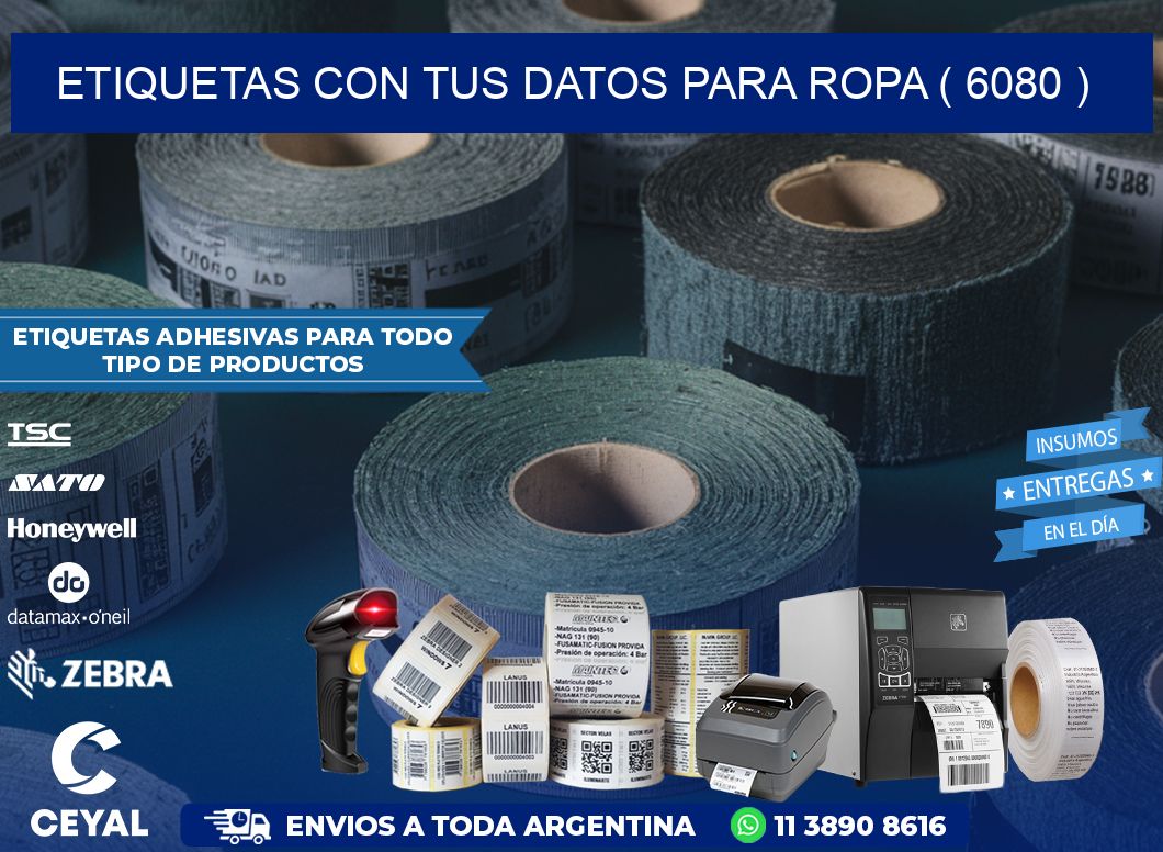 ETIQUETAS CON TUS DATOS PARA ROPA ( 6080 )