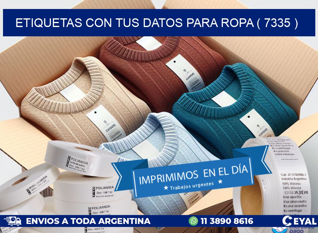 ETIQUETAS CON TUS DATOS PARA ROPA ( 7335 )