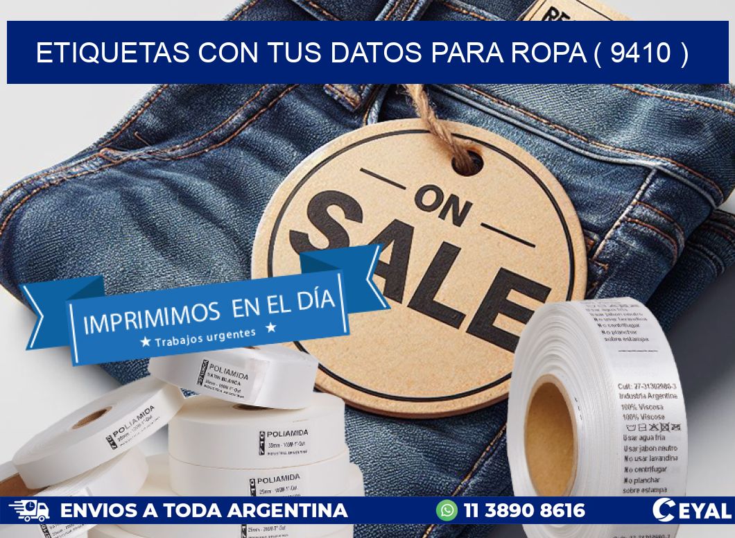 ETIQUETAS CON TUS DATOS PARA ROPA ( 9410 )