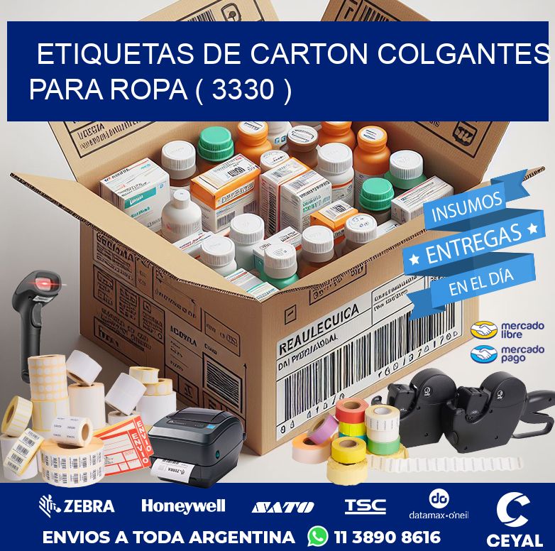 ETIQUETAS DE CARTON COLGANTES PARA ROPA ( 3330 )