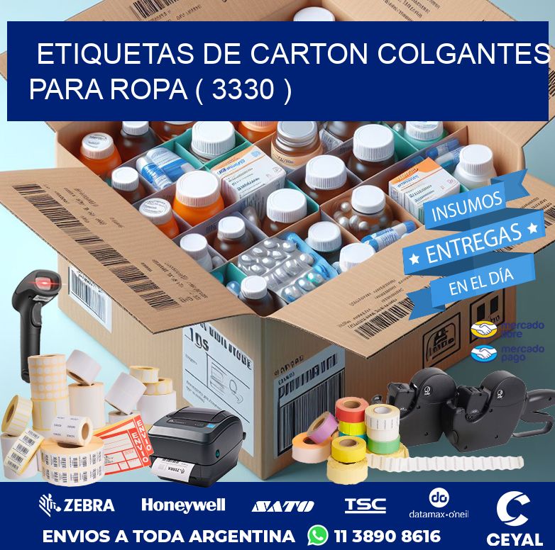ETIQUETAS DE CARTON COLGANTES PARA ROPA ( 3330 )
