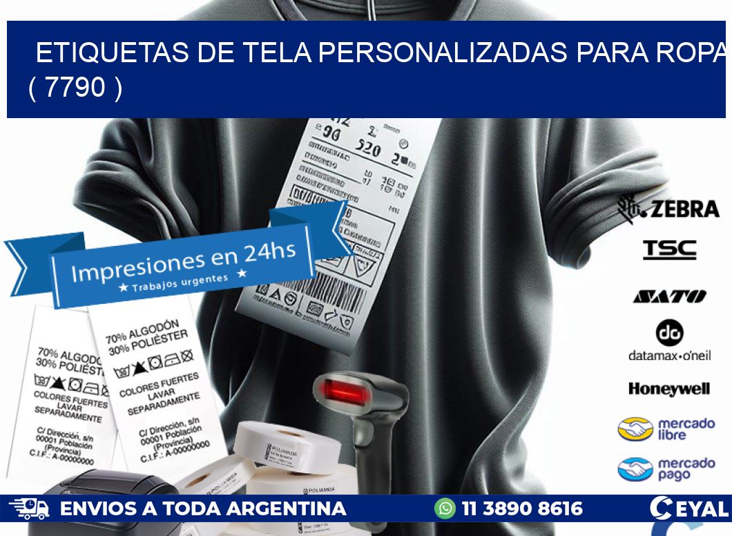 ETIQUETAS DE TELA PERSONALIZADAS PARA ROPA ( 7790 )