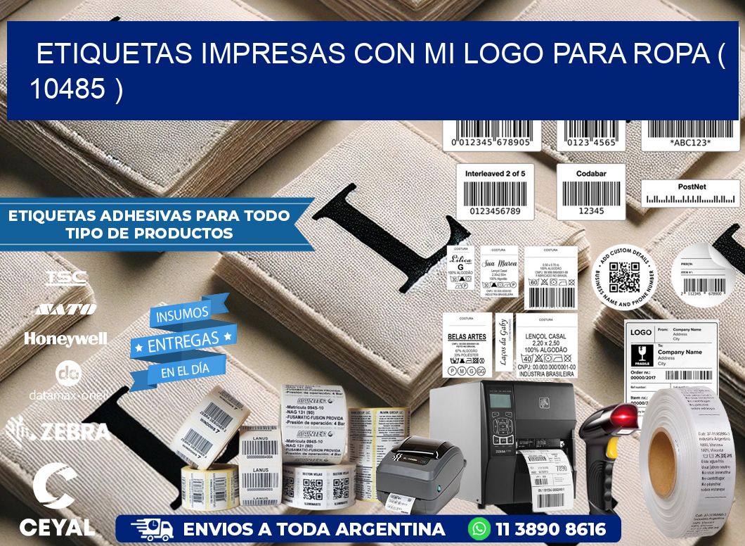 ETIQUETAS IMPRESAS CON MI LOGO PARA ROPA ( 10485 )