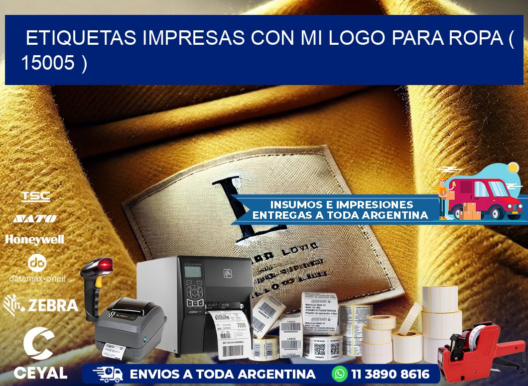 ETIQUETAS IMPRESAS CON MI LOGO PARA ROPA ( 15005 )
