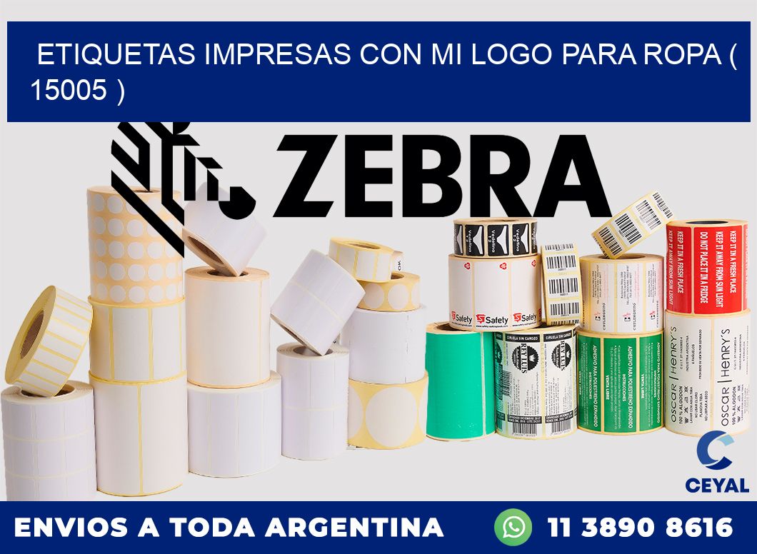 ETIQUETAS IMPRESAS CON MI LOGO PARA ROPA ( 15005 )