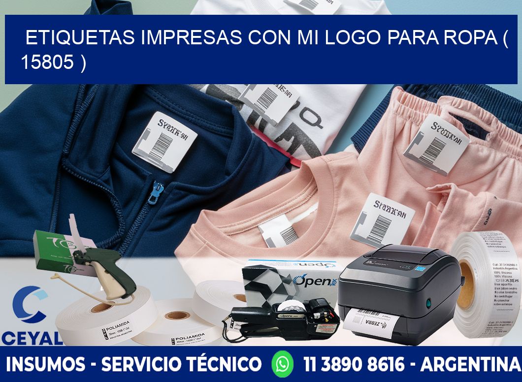 ETIQUETAS IMPRESAS CON MI LOGO PARA ROPA ( 15805 )