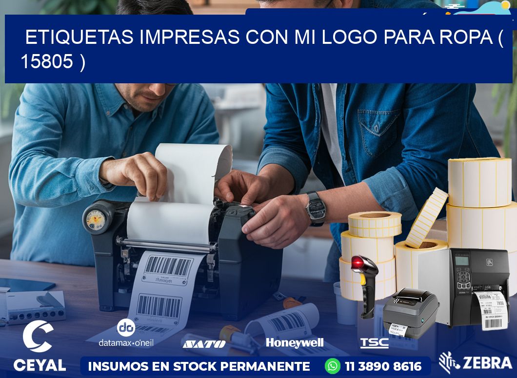 ETIQUETAS IMPRESAS CON MI LOGO PARA ROPA ( 15805 )