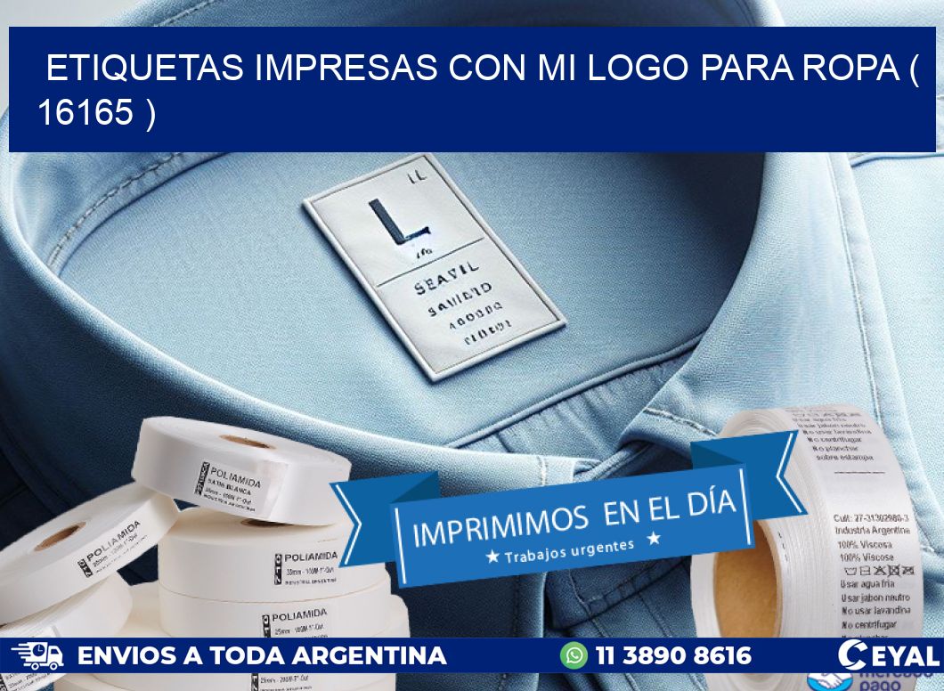 ETIQUETAS IMPRESAS CON MI LOGO PARA ROPA ( 16165 )