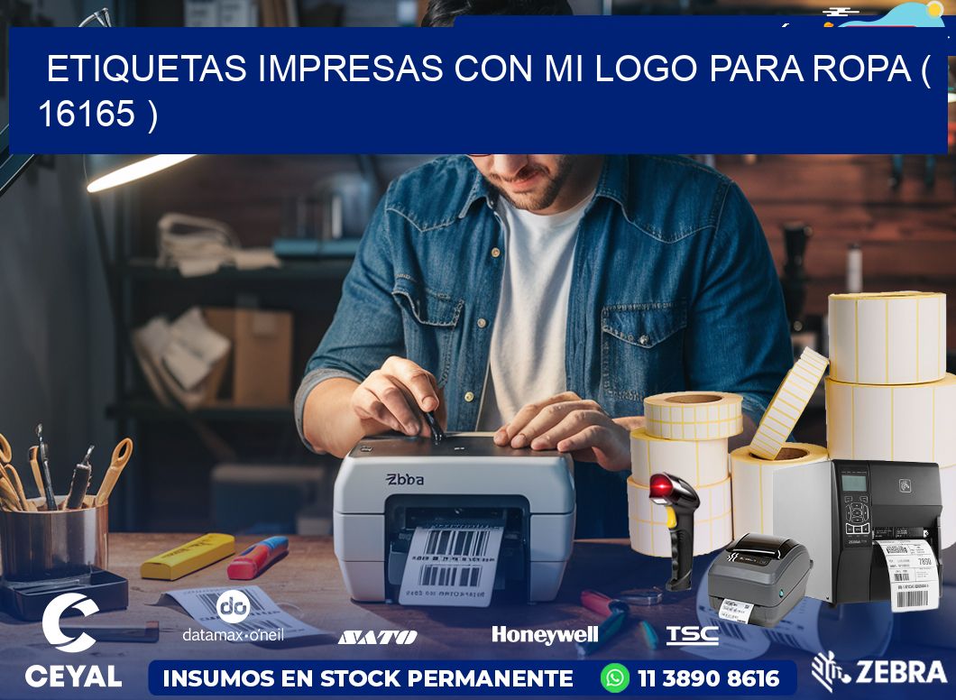 ETIQUETAS IMPRESAS CON MI LOGO PARA ROPA ( 16165 )
