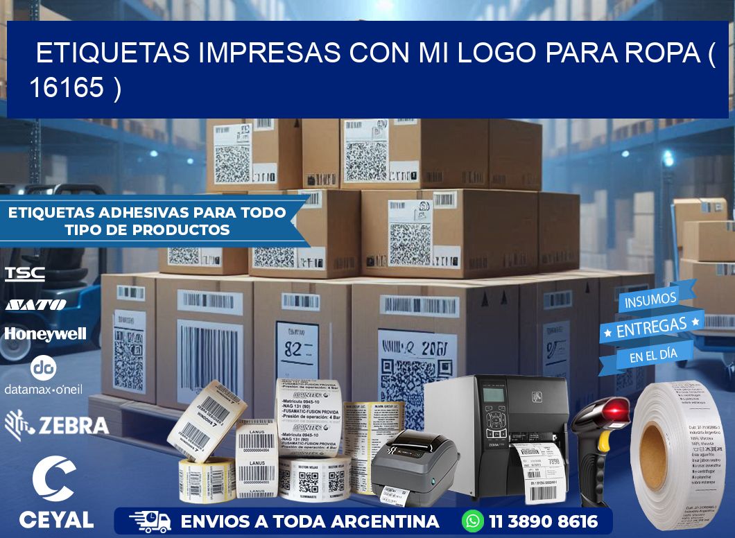 ETIQUETAS IMPRESAS CON MI LOGO PARA ROPA ( 16165 )