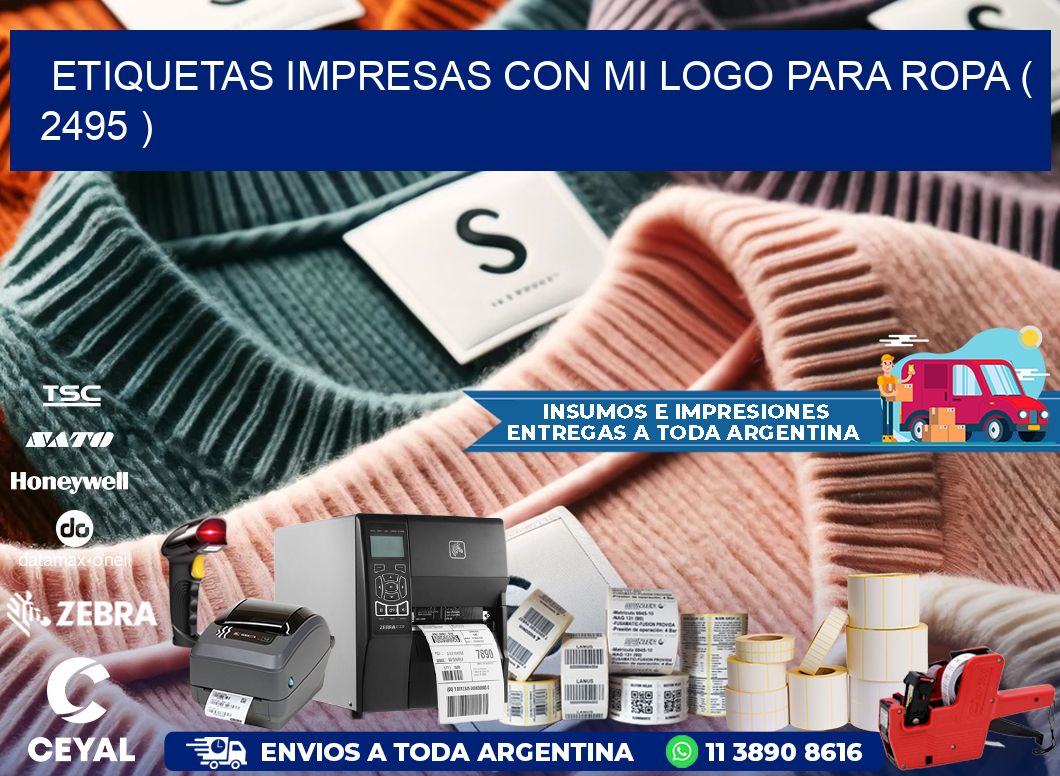 ETIQUETAS IMPRESAS CON MI LOGO PARA ROPA ( 2495 )