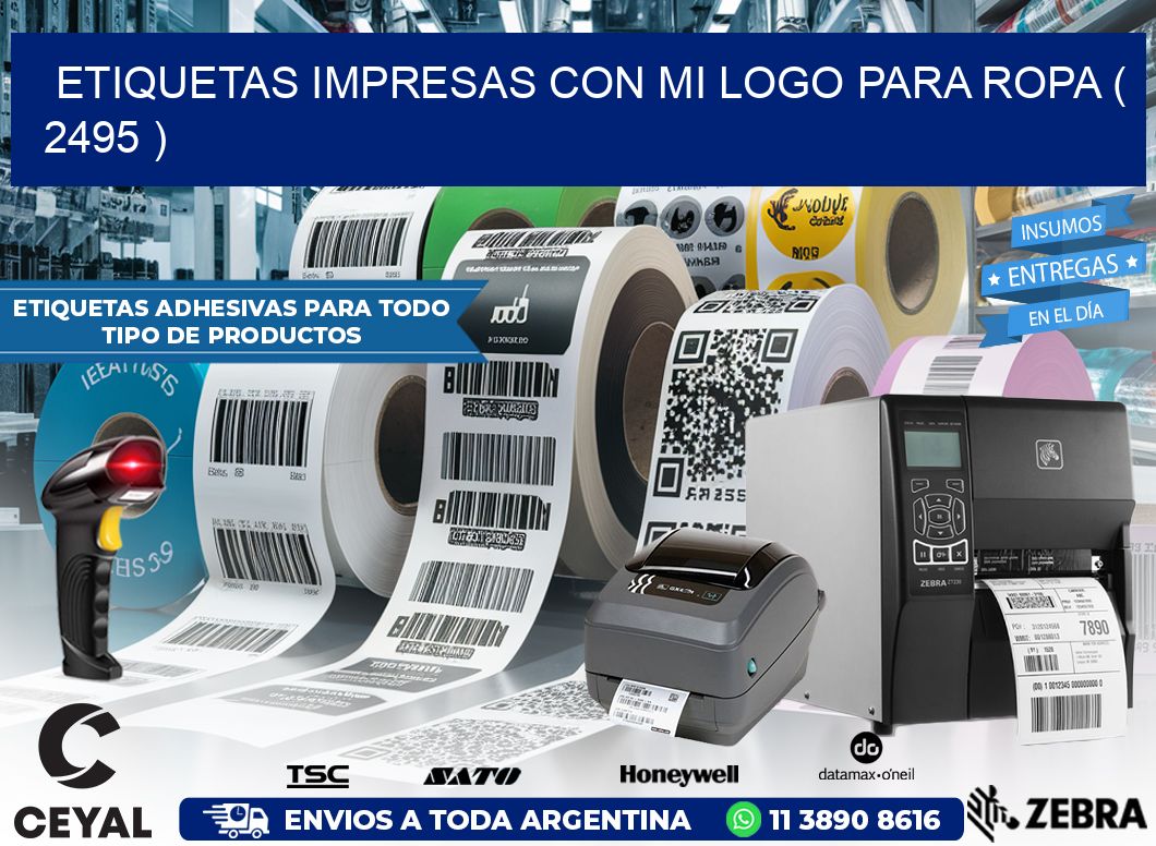 ETIQUETAS IMPRESAS CON MI LOGO PARA ROPA ( 2495 )