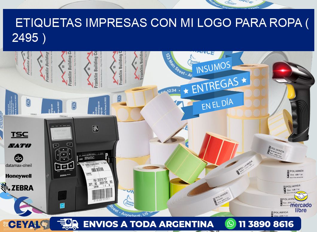 ETIQUETAS IMPRESAS CON MI LOGO PARA ROPA ( 2495 )