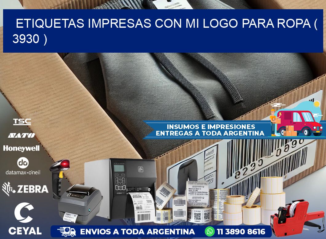 ETIQUETAS IMPRESAS CON MI LOGO PARA ROPA ( 3930 )