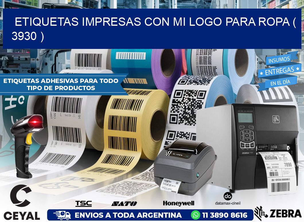 ETIQUETAS IMPRESAS CON MI LOGO PARA ROPA ( 3930 )