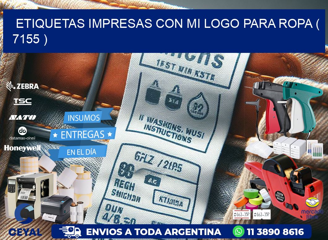ETIQUETAS IMPRESAS CON MI LOGO PARA ROPA ( 7155 )