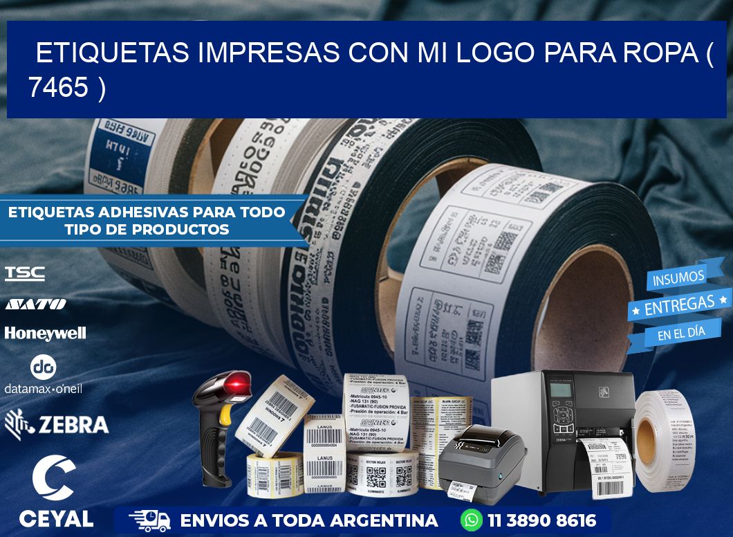 ETIQUETAS IMPRESAS CON MI LOGO PARA ROPA ( 7465 )