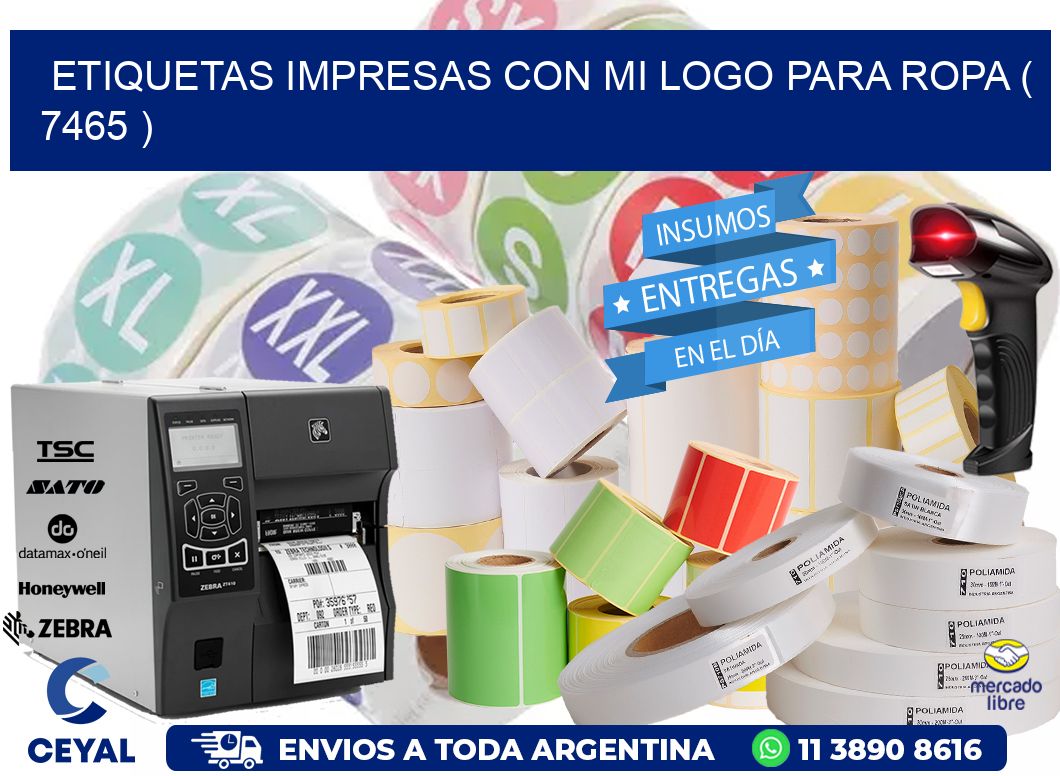ETIQUETAS IMPRESAS CON MI LOGO PARA ROPA ( 7465 )
