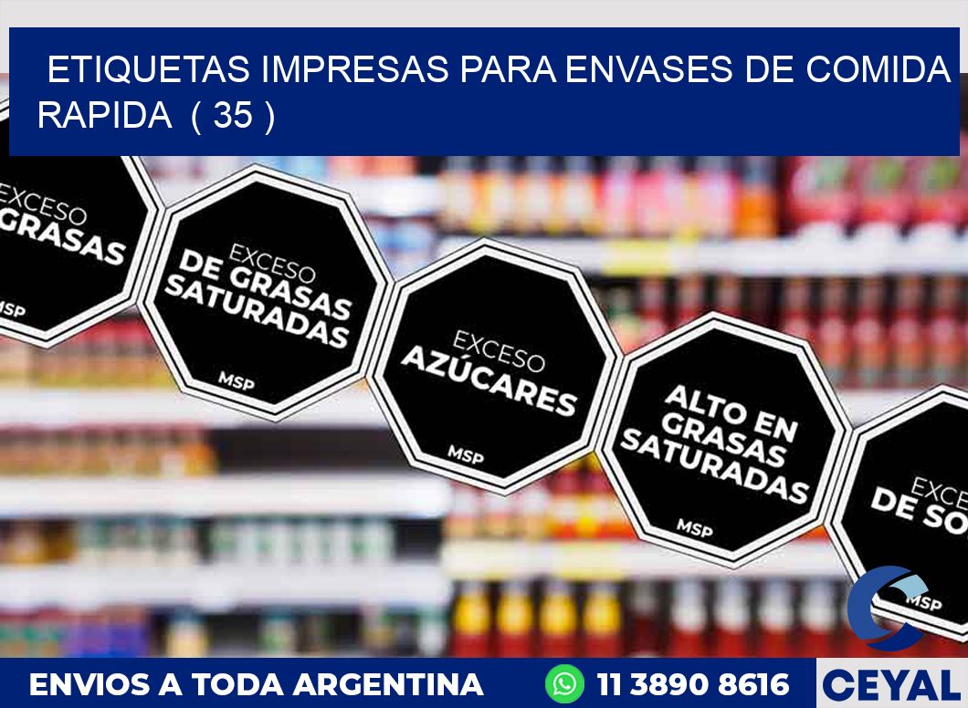 ETIQUETAS IMPRESAS PARA ENVASES DE COMIDA RAPIDA ( 35 )