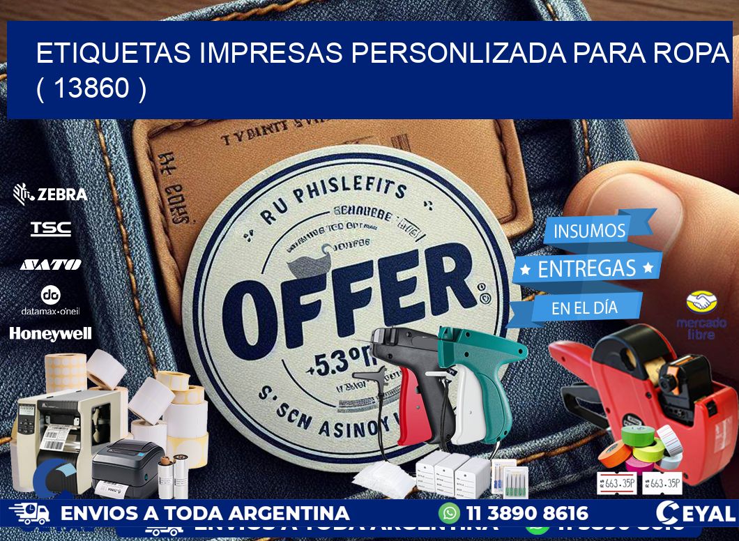 ETIQUETAS IMPRESAS PERSONLIZADA PARA ROPA   ( 13860 )