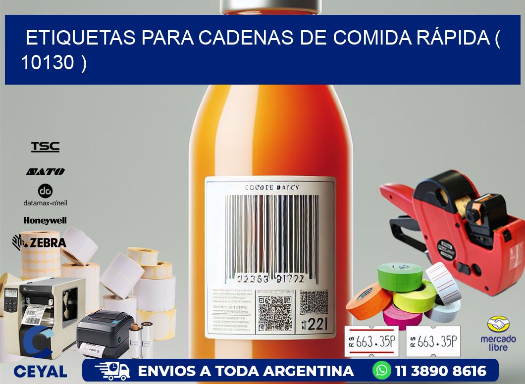 ETIQUETAS PARA CADENAS DE COMIDA RÁPIDA ( 10130 )