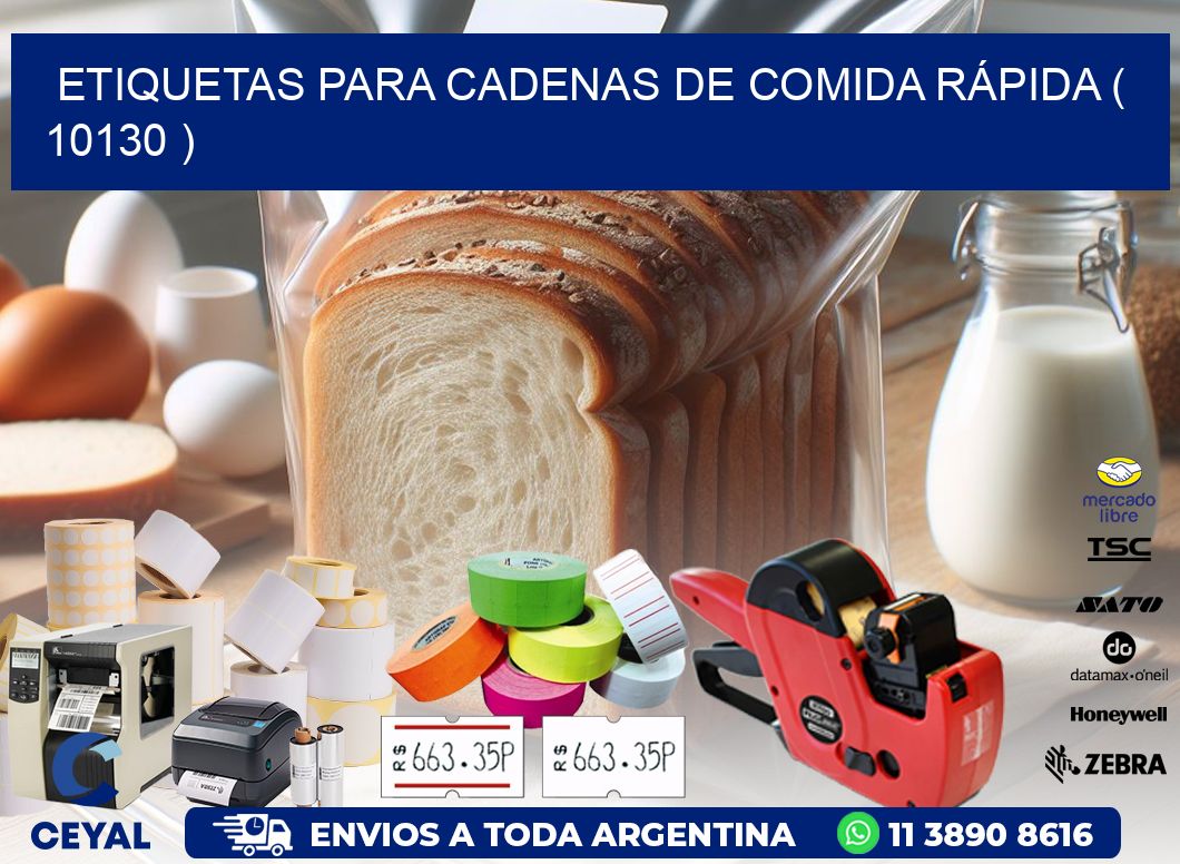 ETIQUETAS PARA CADENAS DE COMIDA RÁPIDA ( 10130 )