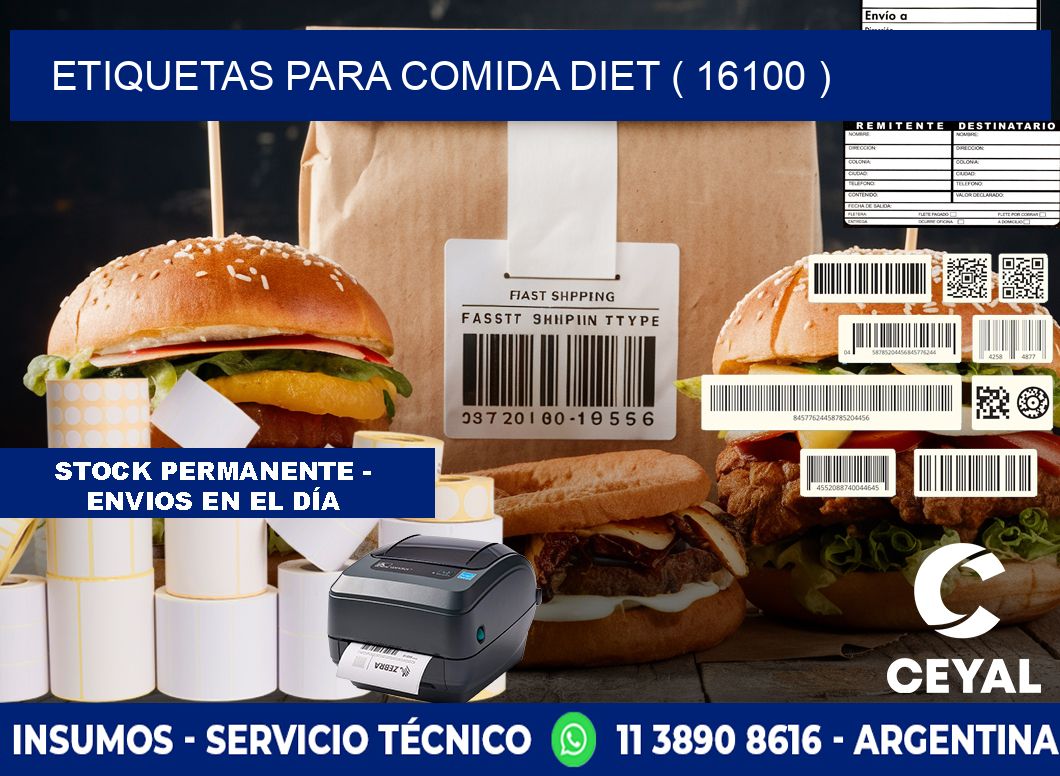 ETIQUETAS PARA COMIDA DIET ( 16100 )