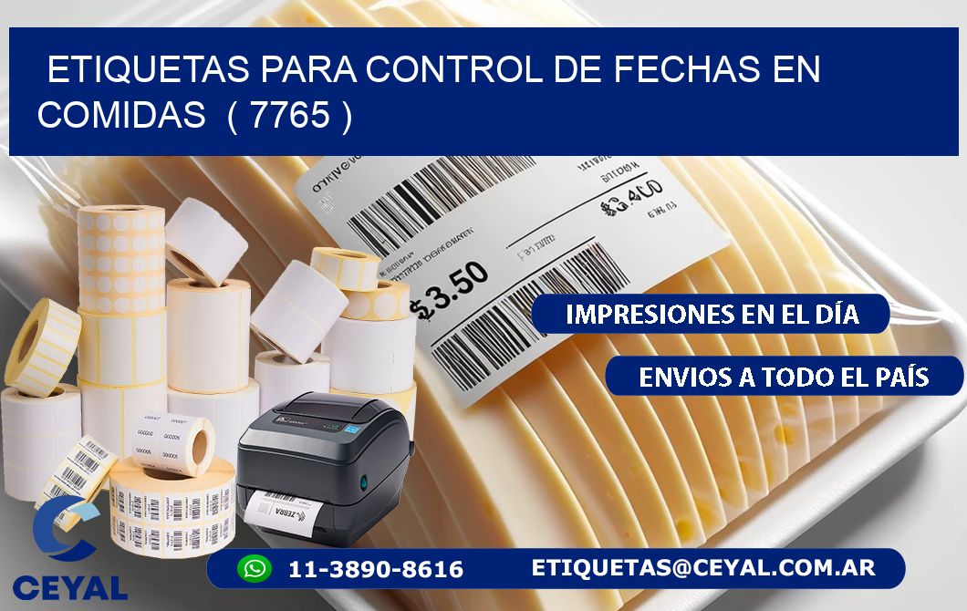 ETIQUETAS PARA CONTROL DE FECHAS EN COMIDAS  ( 7765 )